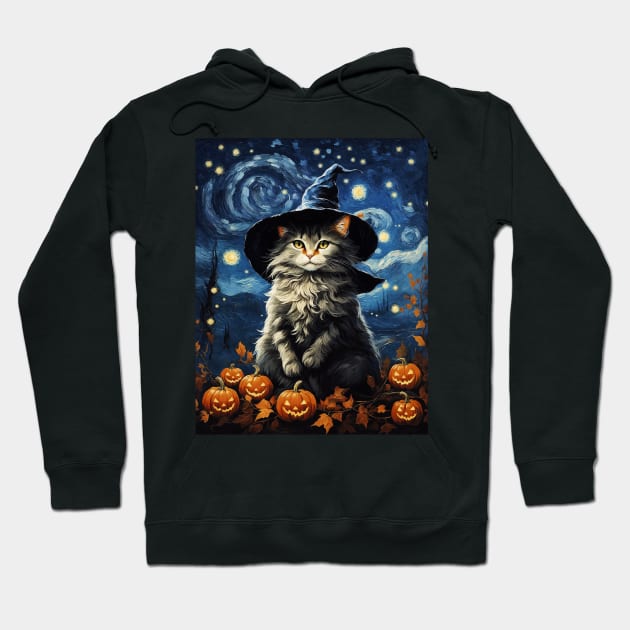 The Witch Cat Van Night Hoodie by iconking
